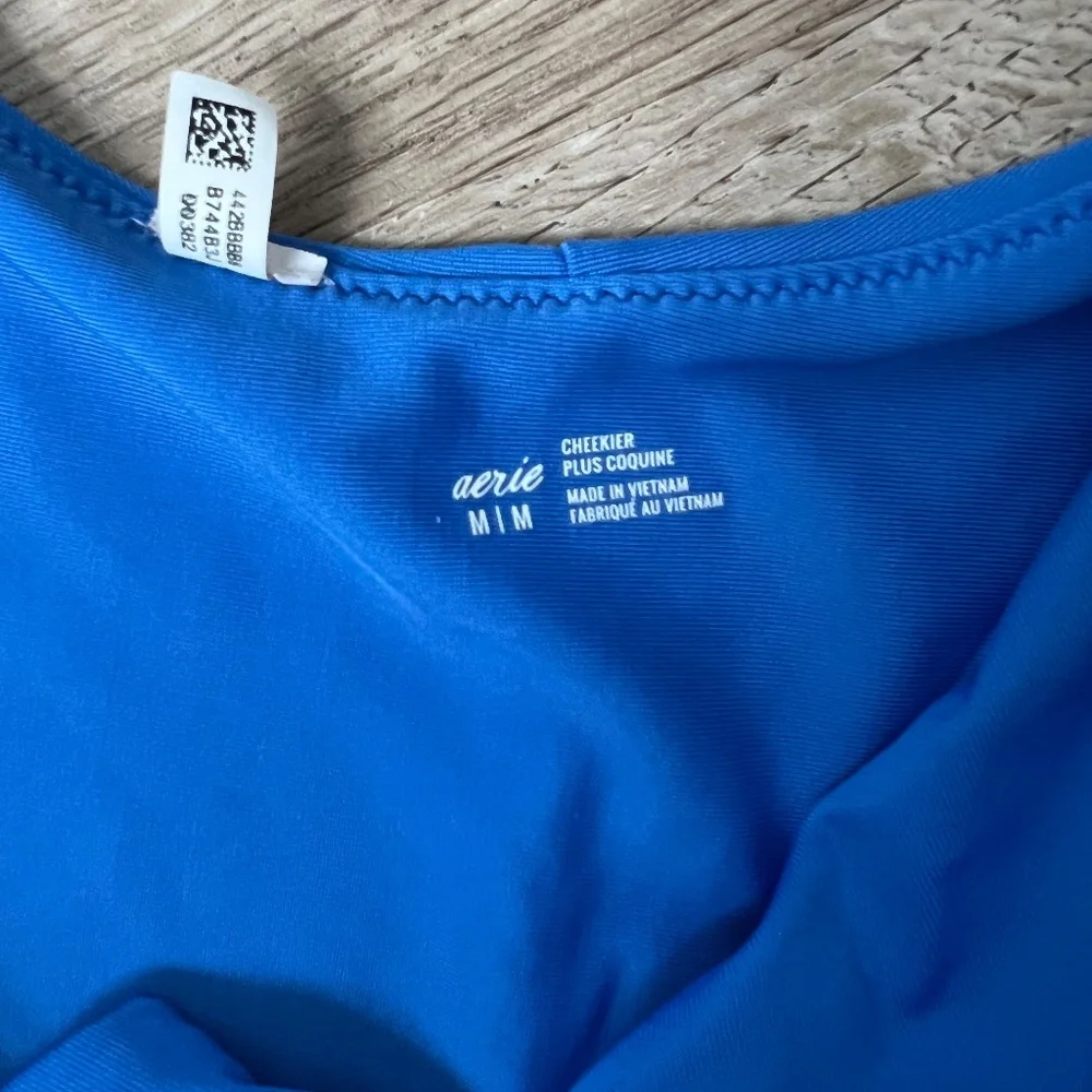 aerie Bright Blue One-Shoulder Bikini Set